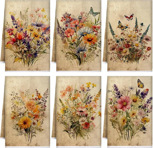 Miniatura 24 de Bencailor Juego de 6 Paños de Cocina de Plátanos Negros y Blancos Decorativos Toallas de Mano para Platos Absorbentes de Secado Rápido Toallas de Té
