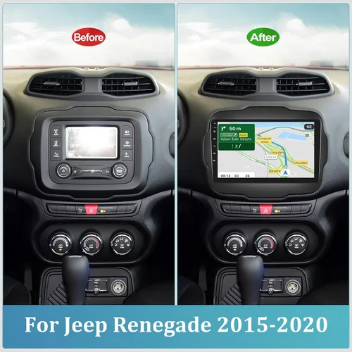Miniatura 3 de Radio de coche Android para Jeep Renegade 2015-2020 con DSP, Apple Carplay inalámbrico y Android Auto de 9 pulgadas, pantalla táctil, estéreo