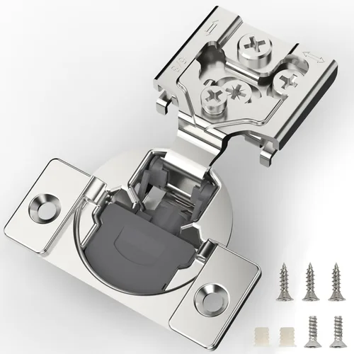 Miniatura 11 de Furniware 10 Piezas Bisagras de Gabinete de Cierre Suave Superpuestas de 1 Pulgada para Gabinete de Marco Frontal, Acero Inoxidable, Ángulo
