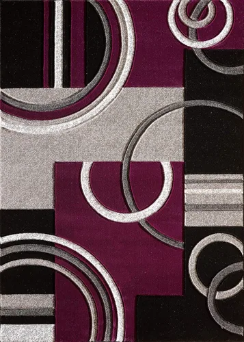Miniatura 2 de GLORY RUGS Alfombra de área moderna de 8x10 pies morada, suave, tallada a mano, alfombra de piso contemporánea con textura esponjosa premium