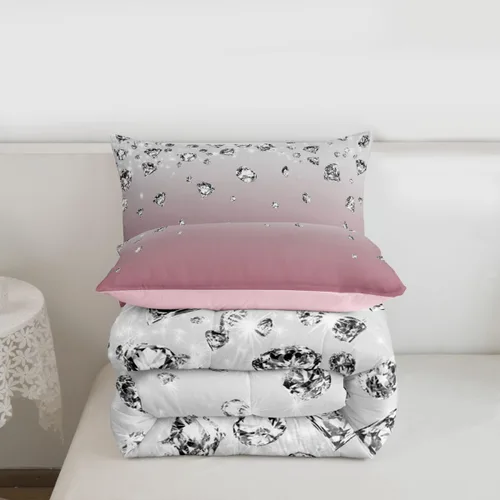 Miniatura 7 de Erosebridal Juego de edredón de color degradado morado, juego de ropa de cama de tamaño individual, moderno, abstracto, para adultos, mujeres