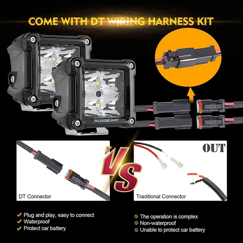 Miniatura 5 de Auxbeam 3 pulgadas LED cubo luz Pods Spot Beam+DRL 2 modos LED barra de luz