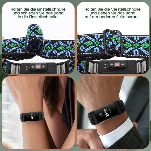 Miniatura 4 de Bandas compatibles con Fitbit Charge 2 bandas para mujeres y hombres, edición clásica y especial, correa de repuesto de nailon elástico ajustable
