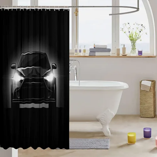 Miniatura 3 de Cortina de ducha de coche de carreras para niños, cortina de baño para niños y adolescentes, juegos de deportes extremos, cortina de ducha de coche