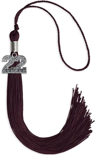 Miniatura 43 de Endea Graduation Borla de un solo color con dije de plata brillante (oro antiguo, 2022)