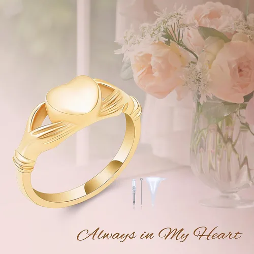Miniatura 4 de Minicremation Anillo de urna de cremación para cenizas para mujer, anillo de dedo de corazón de acero inoxidable, impermeable, recuerdo