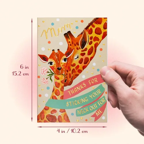 Miniatura 4 de Prims & Flourish Tarjetas del día de la madre, paquete de 24 tarjetas para el día de la madre de 4 x 6 pulgadas para mamá con sobres, jirafa