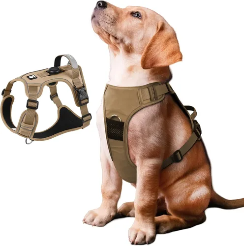 Miniatura 14 de Arnés para perro, chaleco ajustable mejorado a prueba de escapes, para caminar al aire libre, chaqueta suave y transpirable con tiras reflectantes