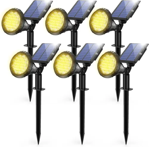 Miniatura 13 de Focos Solares Al Aire Libre Cambio De Color, Luces De Mástil De Bandera Ajustables 180°, Luces De Jardín Solares Impermeables IP67, Luces De Pared