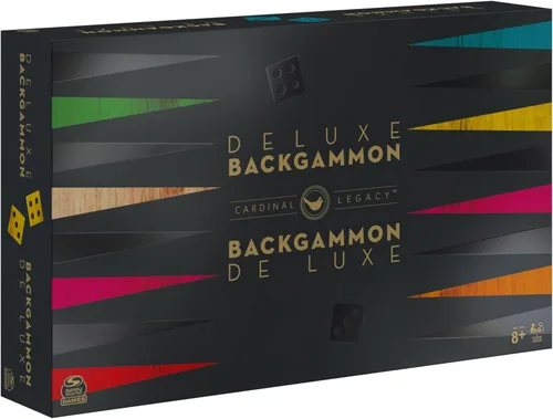 Miniatura 9 de Spin Master Games Legacy Deluxe Backgammon - Juego de mesa clásico de madera para 2 jugadores con tazas y dados, para niños y adultos de 8 años