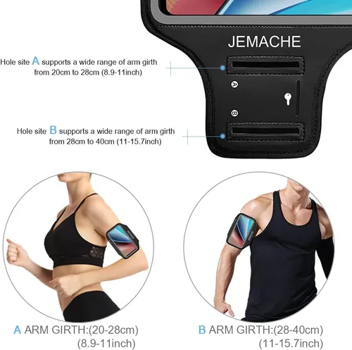 Miniatura 5 de Moto G Stylus/Pure/Power Armband, JEMACHE Gym Workouts Running Arm Band para Motorola Moto G Stylus/Pure/Power/Play (5G) 2023 2022 2021 (negro)