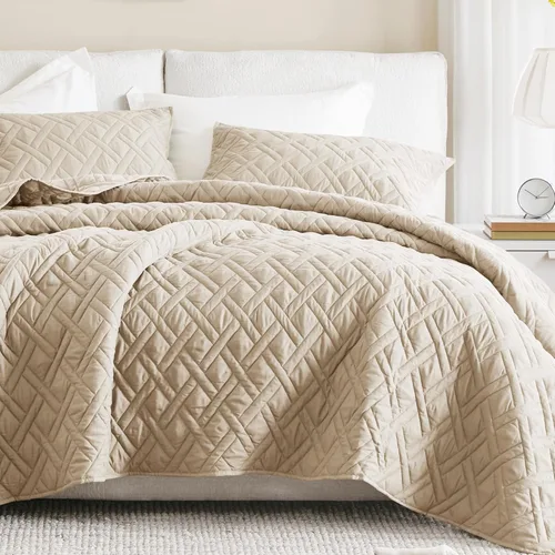 Miniatura 33 de Comfort Spaces Juego de edredón de tamaño King extragrande de color blanco de 120 x 118 pulgadas, colcha acolchada de microfibra ligera de verano