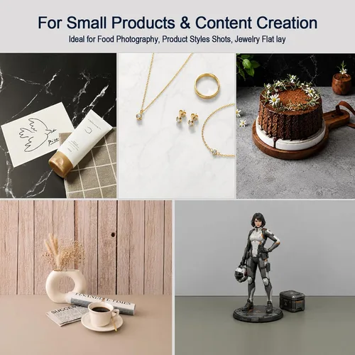 Miniatura 4 de Tablero de fondo de fotos Fotografía del producto: 10 piezas de 20 patrones Kit de fondo de comida de mesa - Accesorios planos para joyas
