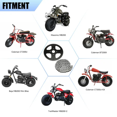 Miniatura 2 de YOXUFA Mini piñón de bicicleta 60T con 420 cadenas 90 eslabones compatibles con Coleman CT200U BT200X CT200U-EX Baja Warrior Massimo TrailMaster