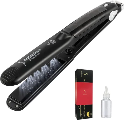 DORISILK Plancha de vapor para cabello, plancha de vapor profesional para salón de belleza, turmalina, vapor de turmalina, plancha iónica de vapor 2