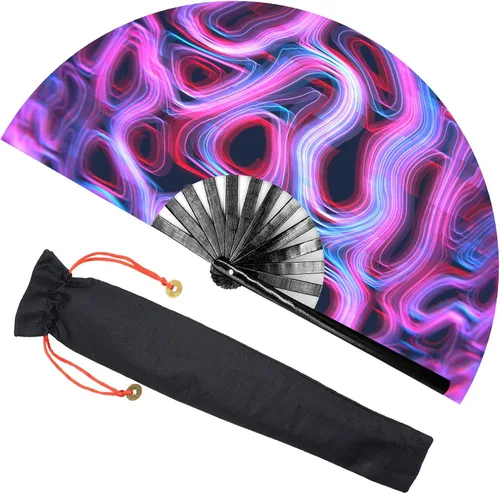 Miniatura 8 de Zolee - Abanico grande rave con sonido para baile en línea - Abanico plegable de mano con botas en el suelo y efecto pop - para EDM, festival