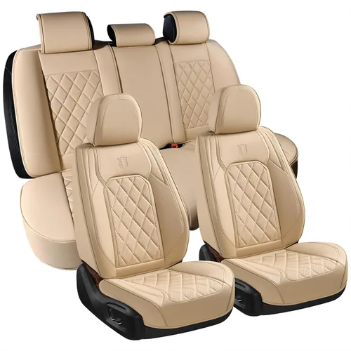 Miniatura 17 de Coverado Juego completo de fundas de asiento de automóvil, fundas de asiento negras para asientos delanteros y traseros de automóvil, protector