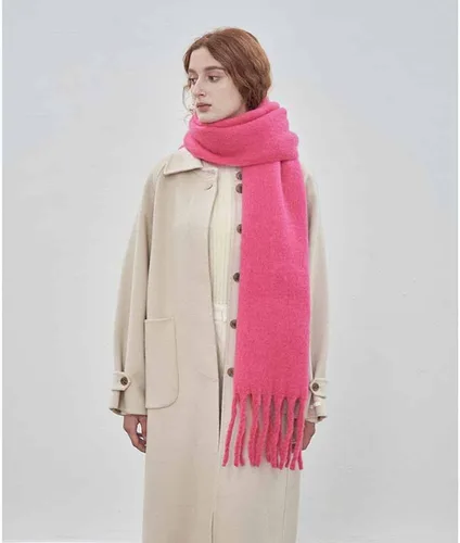 Miniatura 2 de Bufanda grande y gruesa de gran tamaño, esponjosas, de lana grande, gruesa, cálida para invierno