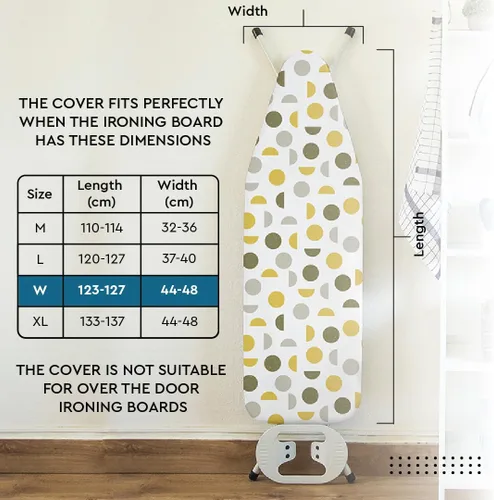 Miniatura 2 de Encasa XO Funda y almohadilla para tabla de planchar de 49 x 18 pulgadas, tamaño estándar, funda acolchada de fieltro grueso de 0.118 pulgadas