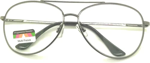 Multi 3 Power Focus progresivo Aviator gafas de lectura ninguna línea clara lente piloto estilo