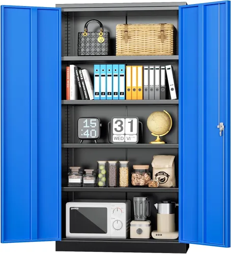 Miniatura 26 de INTERGREAT 67" Tall Bathroom Cabinet, Storage Cabinet with 2 Doors & 1 Drawer, Bathroom Storage Cabinets with Adjustable Shelves, for Living Room