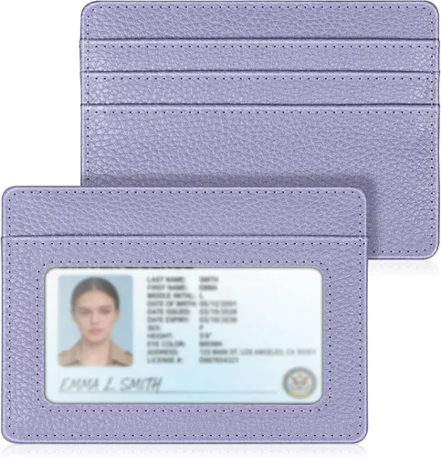 Miniatura 19 de Fintie Billetera delgada y minimalista para bolsillo frontal, con bloqueo RFID, tarjetero y ventana de identificación, para hombre o mujer