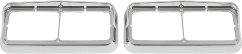 Miniatura 2 de KUAFU Bisel cromado para faros delanteros compatible con Kenworth T400 T600 T800 W900B W900L Peterbilt 378 379 Western Star 4900 Freightliner FLD