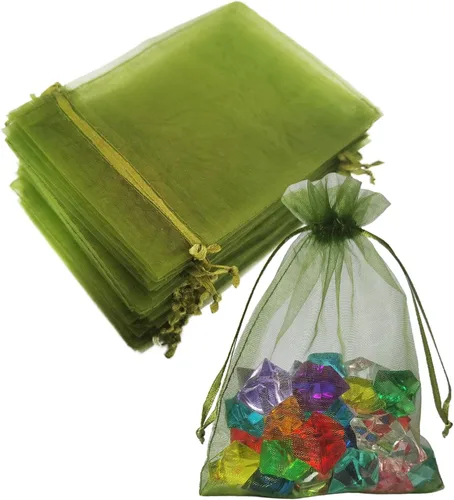 Miniatura 34 de Paquetes de 100 bolsas de organza de 4 x 6 pulgadas, color azul bebé para baby shower, Navidad, recuerdos de fiesta, cumpleaños, boda, despedida