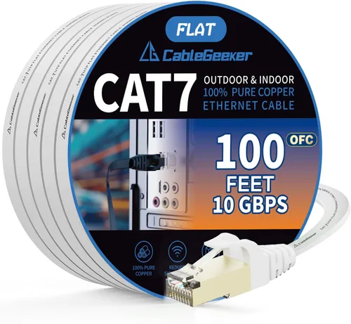 Miniatura 19 de Cable blindado Cat 7 para conexión de Ethernet (cable de la más alta velocidad), plano, tiene un conector RJ45 a prueba de enganche, para módem