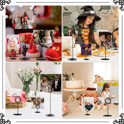Miniatura 5 de Lemecima 36 soportes para números de mesa, 3 tamaños, soporte para tarjetas de lugar, números de nombre, menú, notas, tarjetas, fotos, clip, soporte