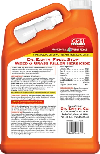 Miniatura 2 de DR Earth Final Stop Herbicida natural listo para usar, 1 galón