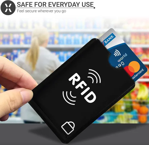 Miniatura 18 de SaiTech IT Juego de 10 fundas de bloqueo RFID, la mejor manera de proteger tus tarjetas del robo electrónico, diseño duradero, ligero y compacto