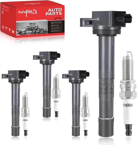 PAPAPARTS Paquete de bobinas de encendido UF602 y bujías compatibles con Honda Accord Civic CR-V Crosstour para Acura ILX 2.4L L4 Juego de 4