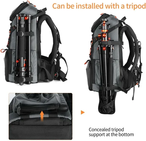 Miniatura 7 de K&F CONCEPT Bolsa de cámara EVA impermeable 2 en 1 mochila para cámara bolsa de hombro 32L gran capacidad con cubierta de lluvia almacenamiento