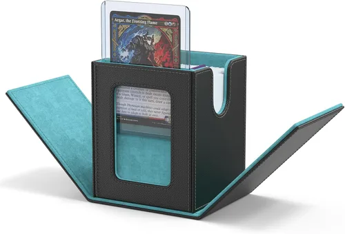 Miniatura 34 de Caja de almacenamiento de cartas ZLCA para cartas de intercambio, caja de cubierta de baraja MTG Commander con capacidad para más de 120 cartas
