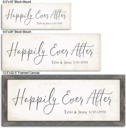 Miniatura 2 de Happily Ever After - Boda o aniversario personalizado (montaje en bloque de 6.5 x 18 pulgadas)