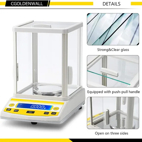 Miniatura 2 de CGOLDENWALL Balanza analítica digital Balanza de alta precisión Balanza electrónica digital para farmacia de laboratorio (7.05 oz 1mg)