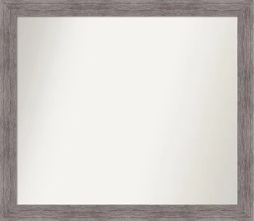 Miniatura 393 de Amanti Art Espejo de baño gris para sobre el fregadero, 31 x 48 pulgadas, espejo de tocador rectangular estrecho de color gris, marco de madera