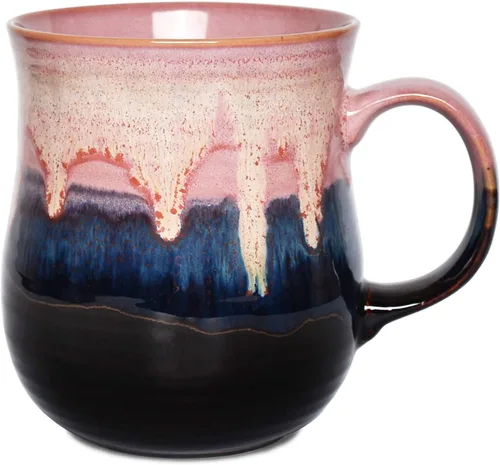 Miniatura 9 de Bosmarlin Taza de café grande de cerámica, taza de té grande para oficina y hogar, 21 onzas, apta para lavavajillas y microondas, 1 unidad Gris