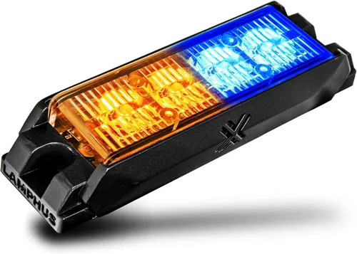 Miniatura 49 de LAMPHUS NanoFlare - Luz de advertencia estroboscópica de 5 pulgadas y 6 W, color blanco ámbar, luz de advertencia estroboscópica para parrilla