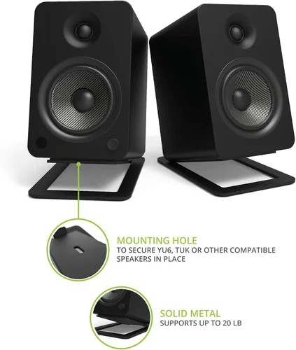 Miniatura 2 de Kanto S6 Soportes de Altavoz de Escritorio Inclinados para Altavoces de Estantería Grandes y Monitores de Estudio de Tamaño Completo de 5"-7