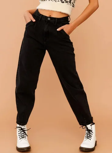 Miniatura 4 de EVALESS Pantalones de mezclilla holgados de cintura alta para mujer, casuales, holgados, recortados, pantalones de mezclilla Y2K