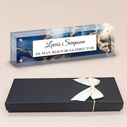 Miniatura 13 de Placa de Nombre para Escritorio, Placa de Nombre con Patrón de Doble Cara para Escritorio, Decoración de Escritorio de Oficina Personalizada