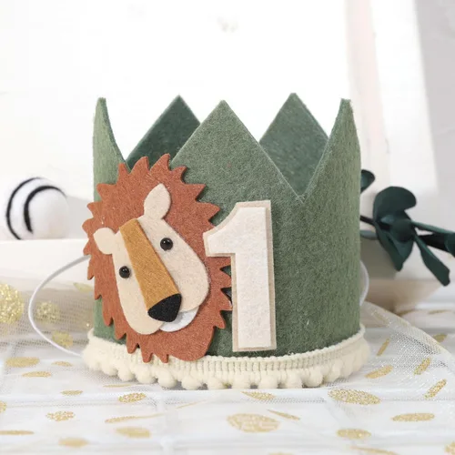 Miniatura 8 de Wild One - Corona de cumpleaños – Decoraciones de fiesta de bosque, traje de primer cumpleaños para niño/niña, accesorio de fotos para baby shower