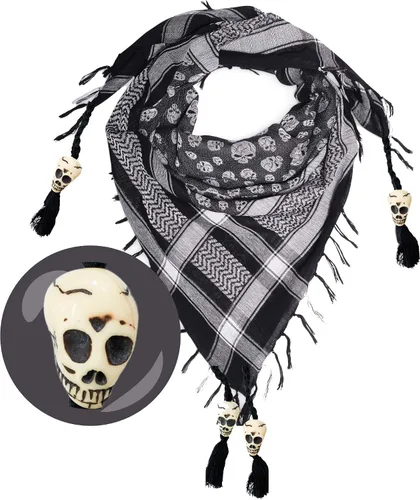 Miniatura 11 de LOVARZI Shemagh Cottons Arab Keffiyeh - Bufanda militar táctica para cabeza y cuello