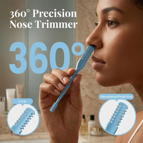 Miniatura 2 de Juego de recortadora de vello nasal portátil con cuchillas de acero inoxidable, diseño seguro protegido, herramienta de aseo para hombres y mujeres