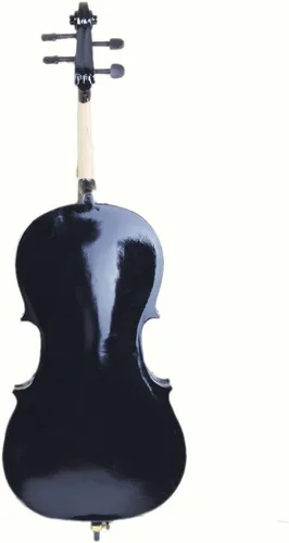 Miniatura 2 de Kit de violonchelo de madera maciza con estuche, arco y puente de colofonia, instrumento musical para principiantes, niños y adultos (4/4, negro)