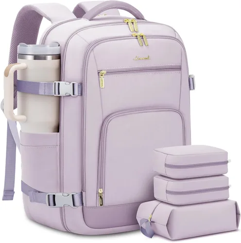 Miniatura 31 de LOVEVOOK Mochila de viaje para mujer y hombre, Beige, Mochilas de viaje