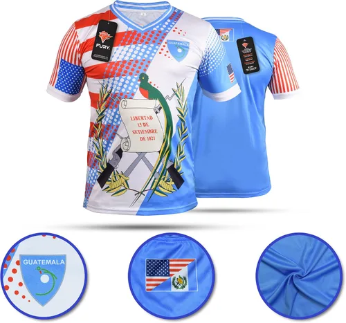 Miniatura 5 de Fury Camiseta de fútbol con la bandera de Guatemala y Estados Unidos - Camiseta Guatemala - Camiseta Guatemala Jersey HombresHombresMujeresUnisex