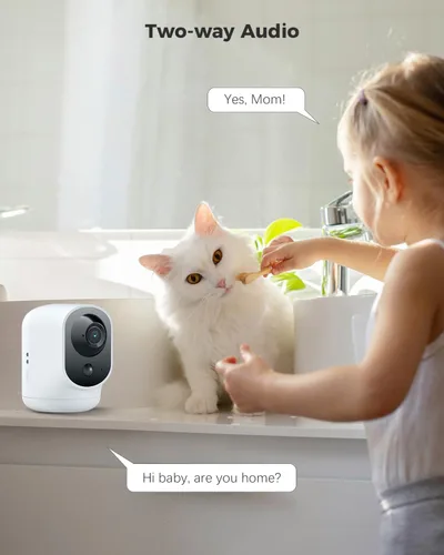 Miniatura 4 de COCOCAM Cámara de Seguridad 2K para Interiores Pan/Tilt con Batería de 5200mAh, Cámara WiFi, Inalámbrica para Monitor de Bebé/Mascota/Seguridad